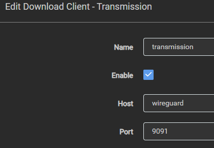download client in radarr